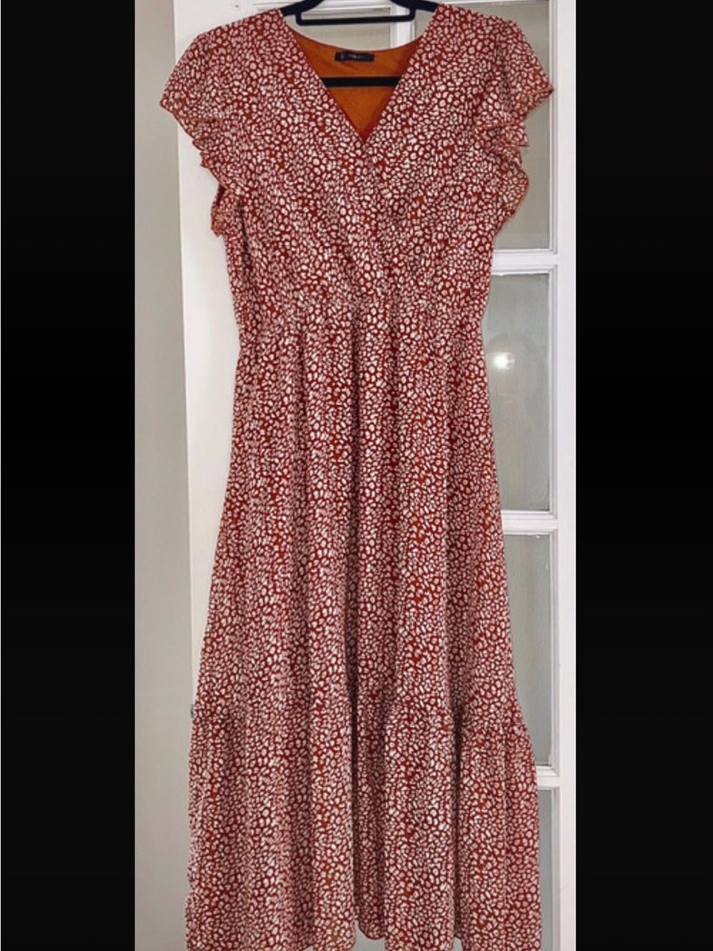 Rust Floral Wrap Maxi Dress - Women - Picture 3 of 7